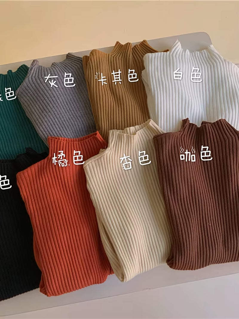 Women's Turtleneck Knit Sweater – Cozy Autumn & Winter Long Sleeve Pullover