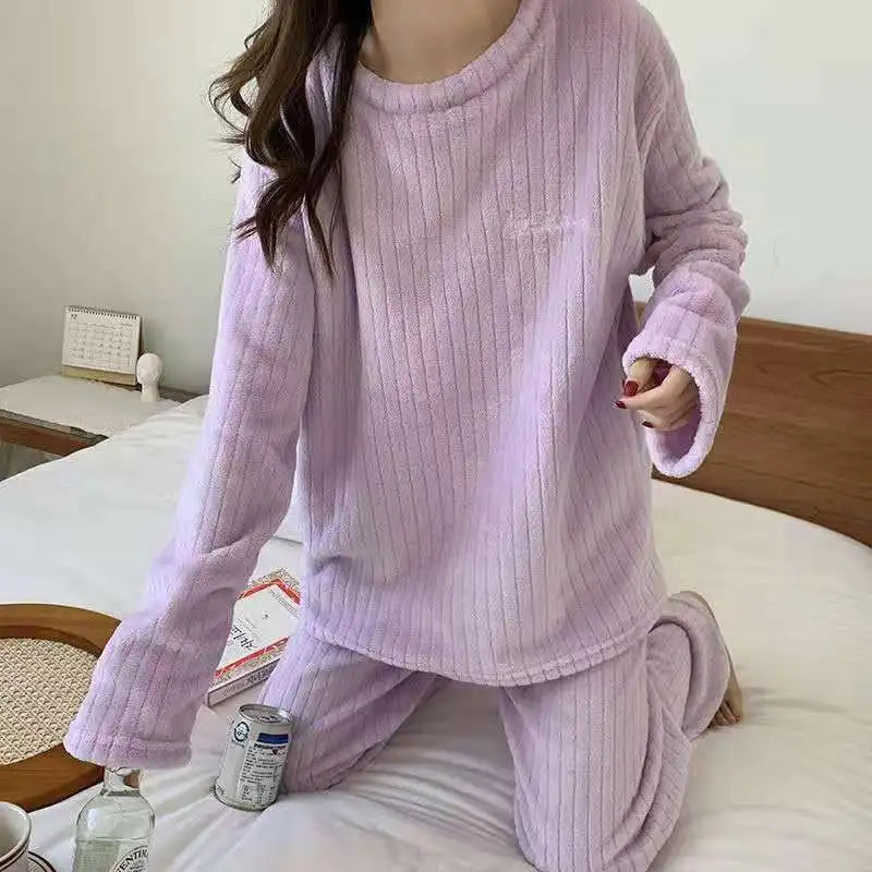 Women's Cozy Knit Lounge Set – Soft Two-Piece Outfit for Home & Casual Wear
