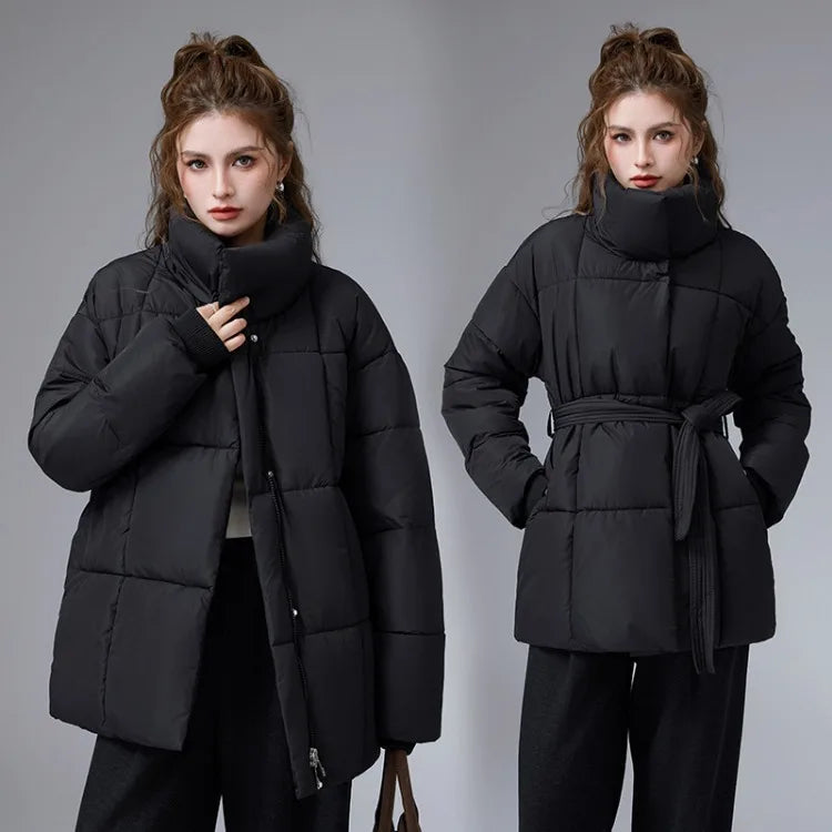 Women's Winter Puffer Jacket – Warm, Stylish & Belted Fit