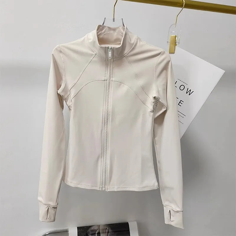 Women’s Performance Zip-Up Fitness Jacket – Quick-Dry Long Sleeve Gym & Training Top