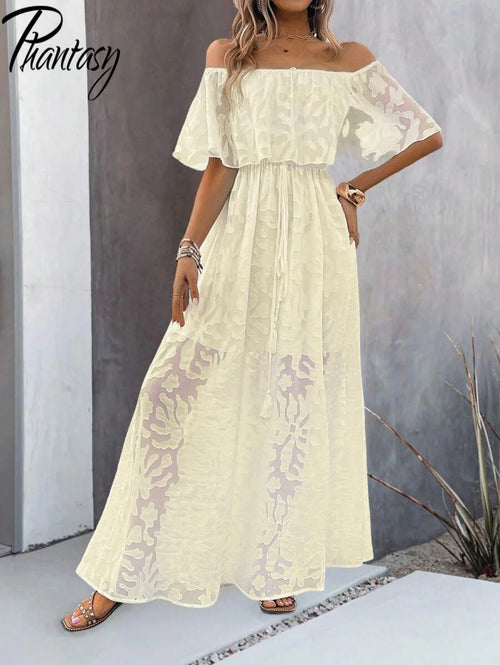Elegant White Maxi Dress for Women – Romantic Long Dress for Events & Special Occasions