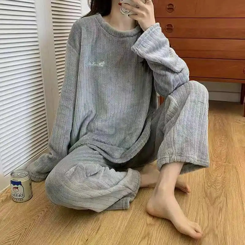 Women's Cozy Knit Lounge Set – Soft Two-Piece Outfit for Home & Casual Wear