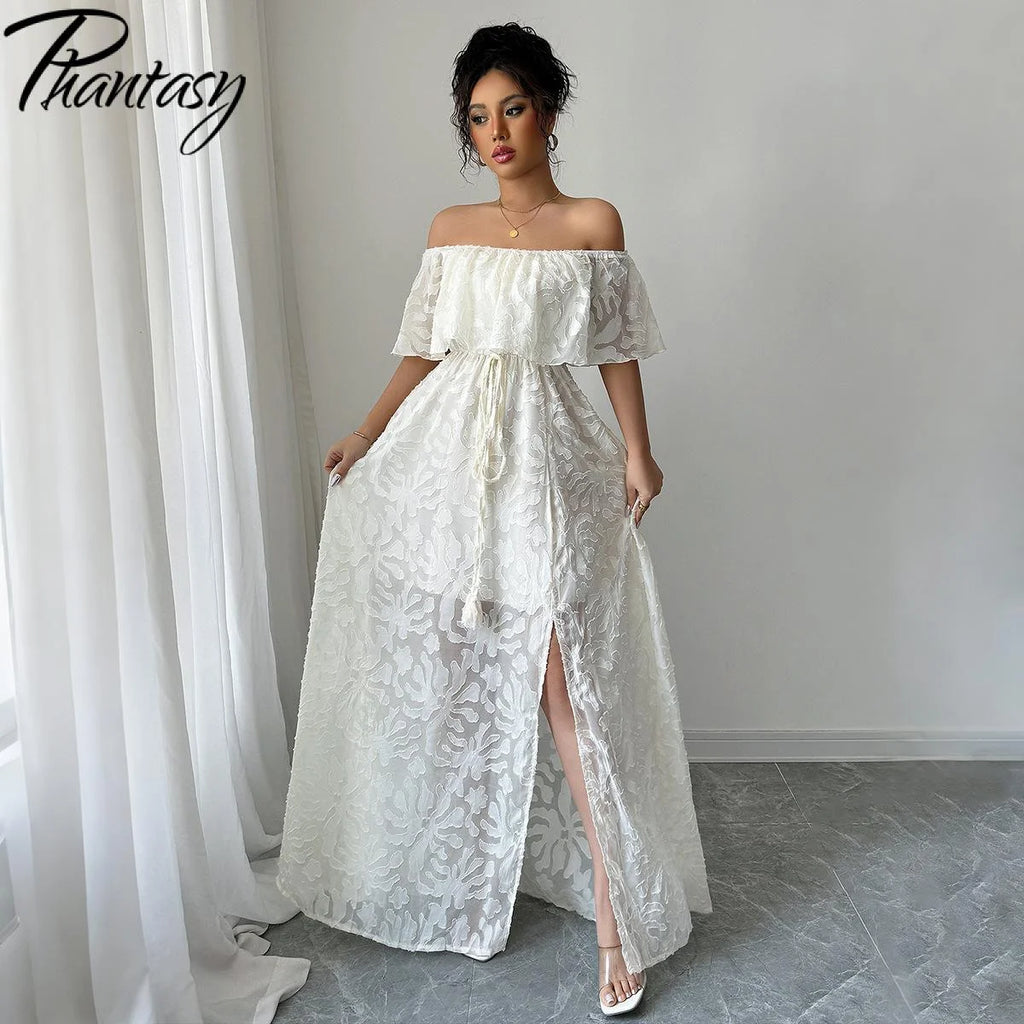Elegant White Maxi Dress for Women – Romantic Long Dress for Events & Special Occasions