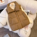 Women's Puffer Vest – Warm Quilted Winter Waistcoat with Stand Collar