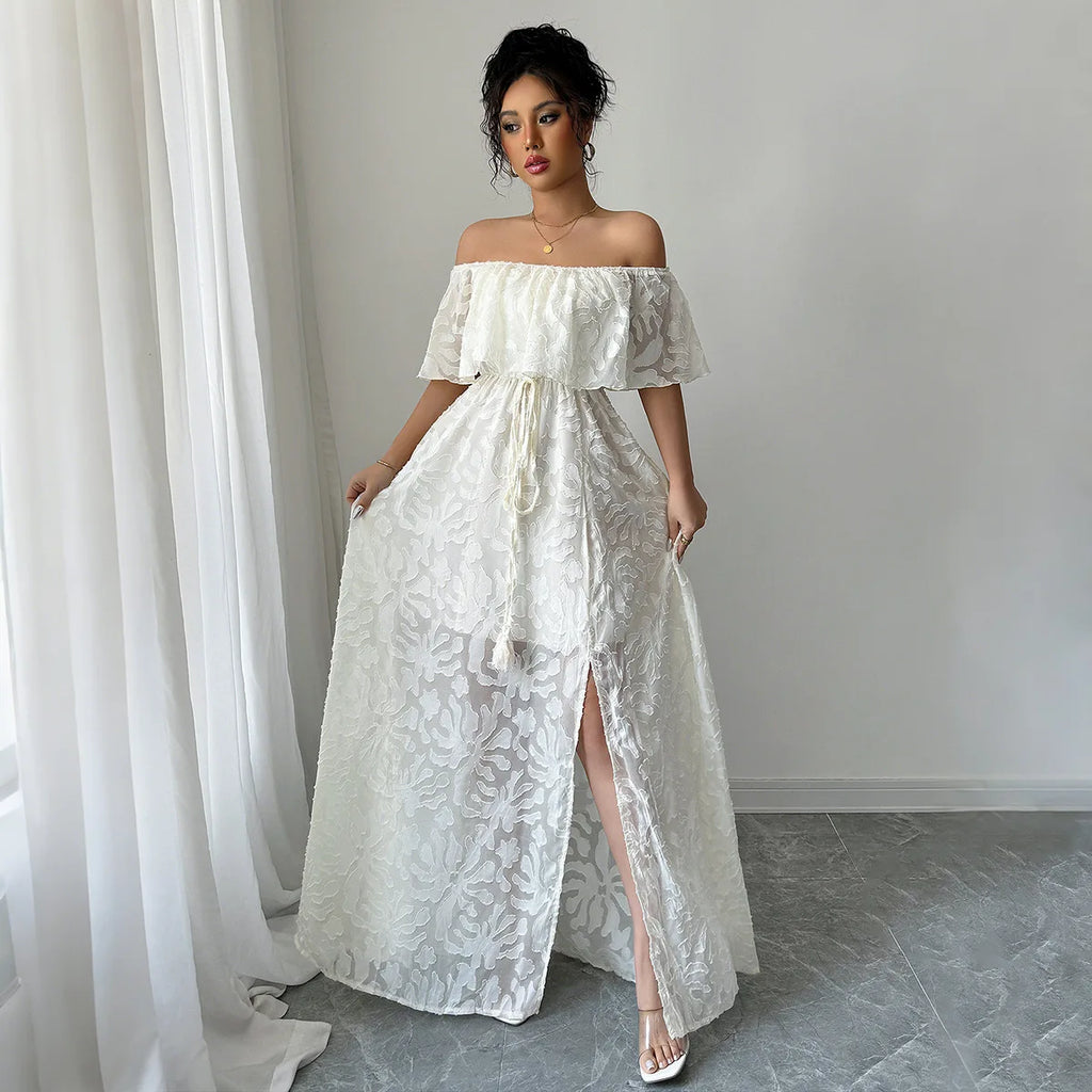 Elegant White Maxi Dress for Women – Romantic Long Dress for Events & Special Occasions