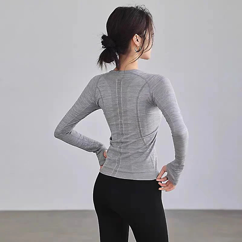 Seamless Sculpt Long Sleeve Fitness Top, Performance Slim Fit Activewear