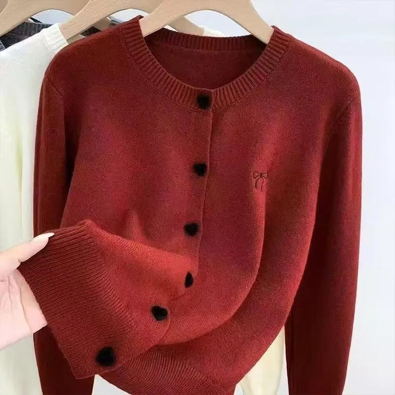 Vintage Button Knit Cardigan – Cozy & Elegant Women’s Sweater