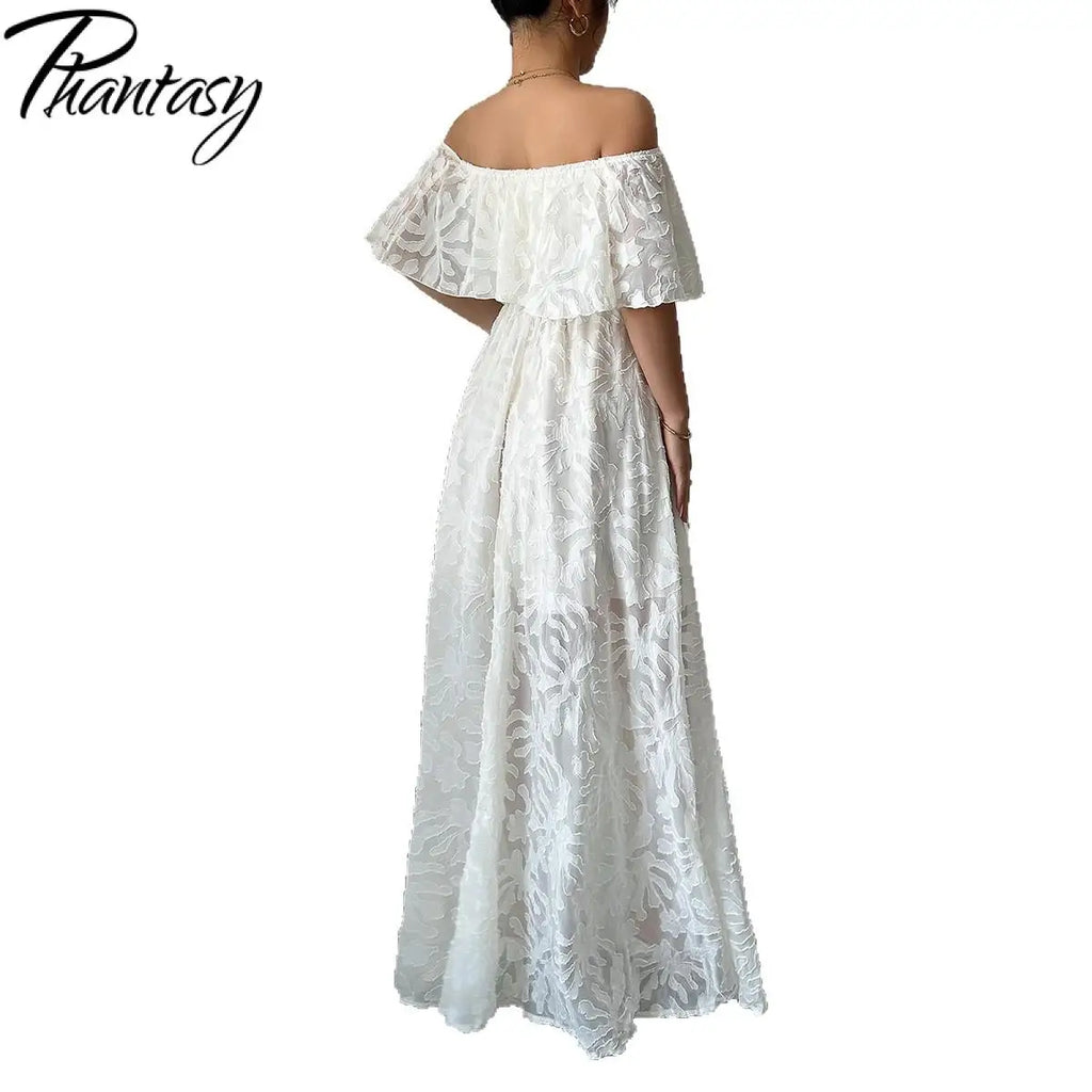 Elegant White Maxi Dress for Women – Romantic Long Dress for Events & Special Occasions
