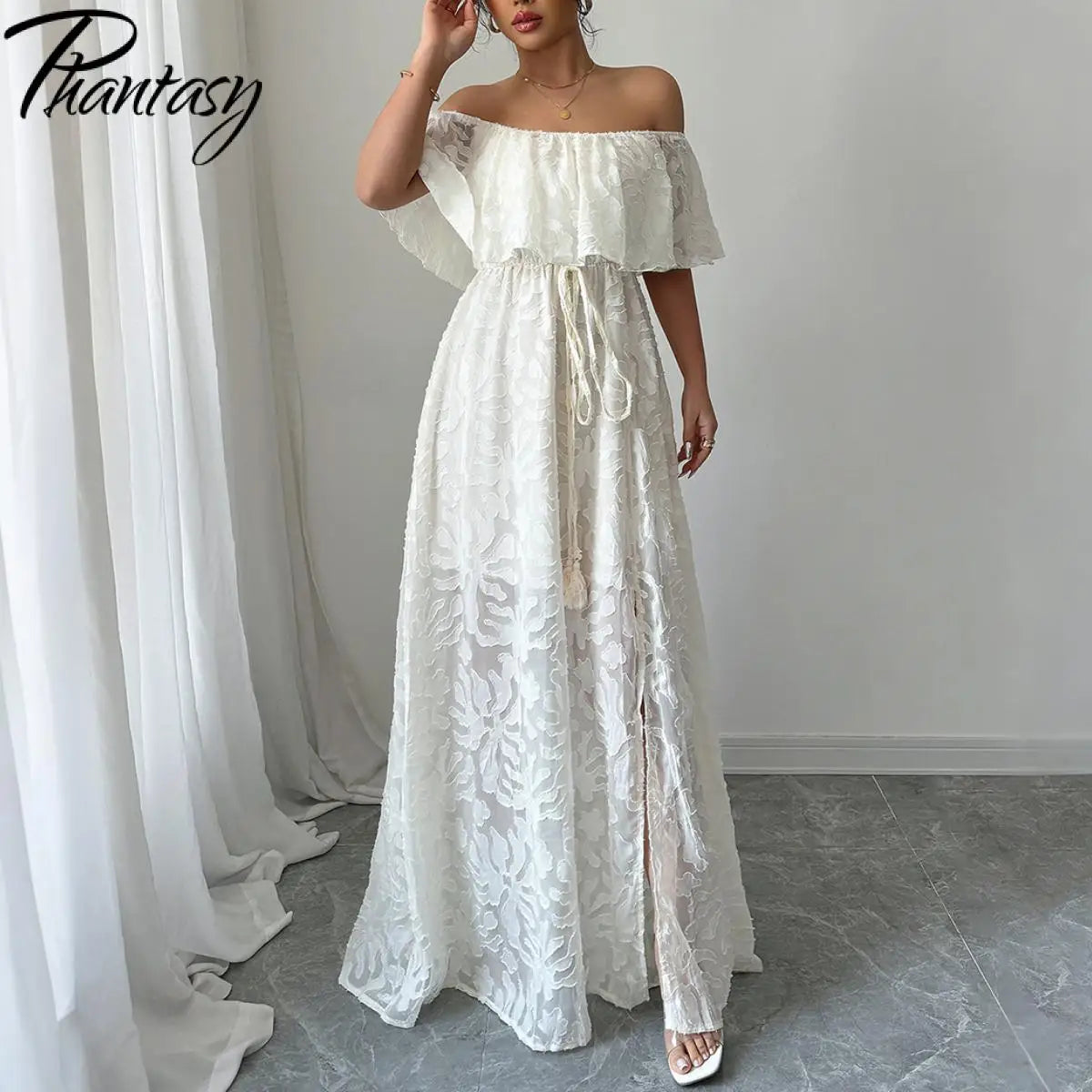 Elegant White Maxi Dress for Women – Romantic Long Dress for Events & Special Occasions
