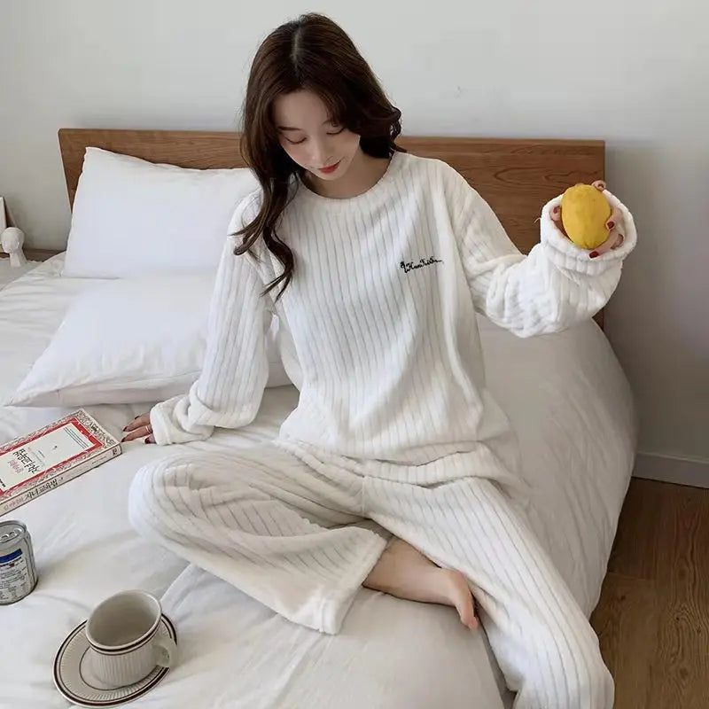 Women's Cozy Knit Lounge Set – Soft Two-Piece Outfit for Home & Casual Wear
