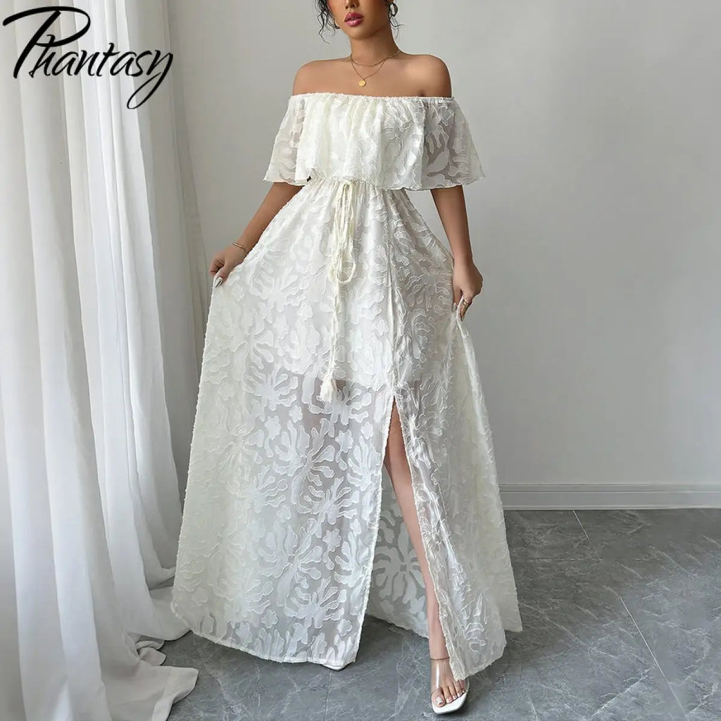 Elegant White Maxi Dress for Women – Romantic Long Dress for Events & Special Occasions