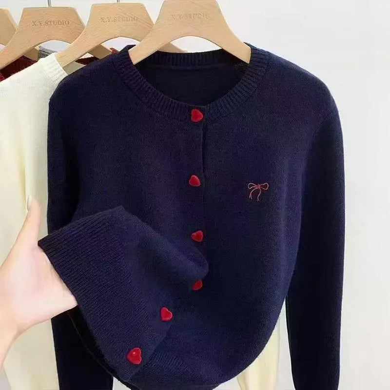 Vintage Button Knit Cardigan – Cozy & Elegant Women’s Sweater