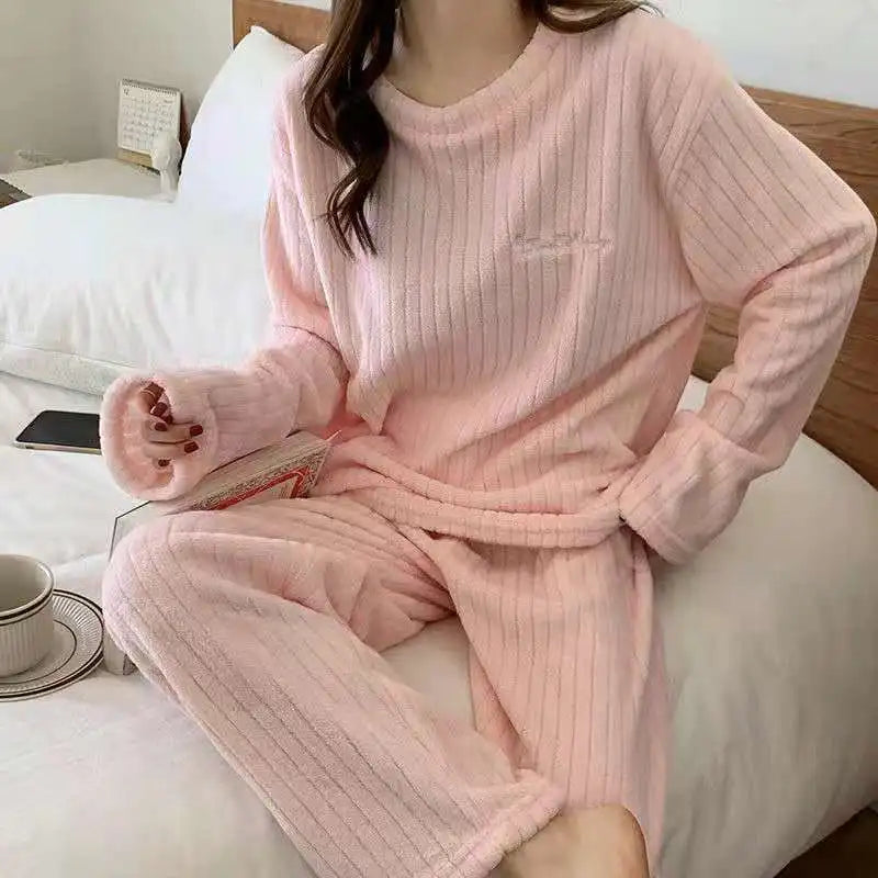 Women's Cozy Knit Lounge Set – Soft Two-Piece Outfit for Home & Casual Wear