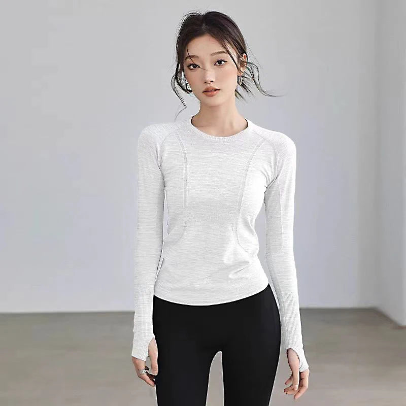 Seamless Sculpt Long Sleeve Fitness Top, Performance Slim Fit Activewear