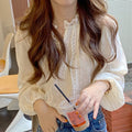 Elegant Lace Long Sleeve Blouse for Women – Casual Chic Office & Everyday Wear