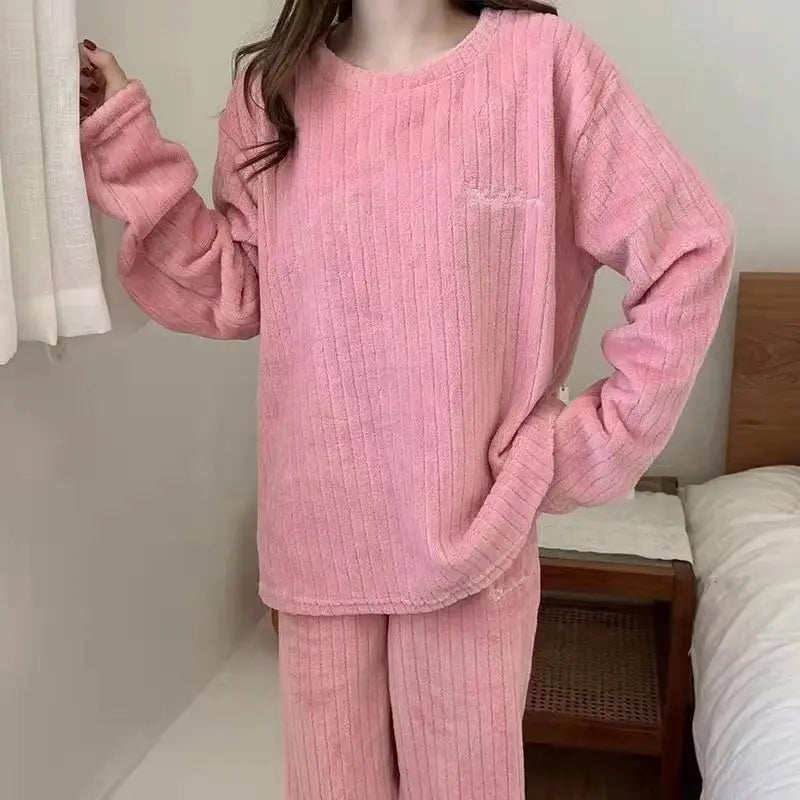 Women's Cozy Knit Lounge Set – Soft Two-Piece Outfit for Home & Casual Wear