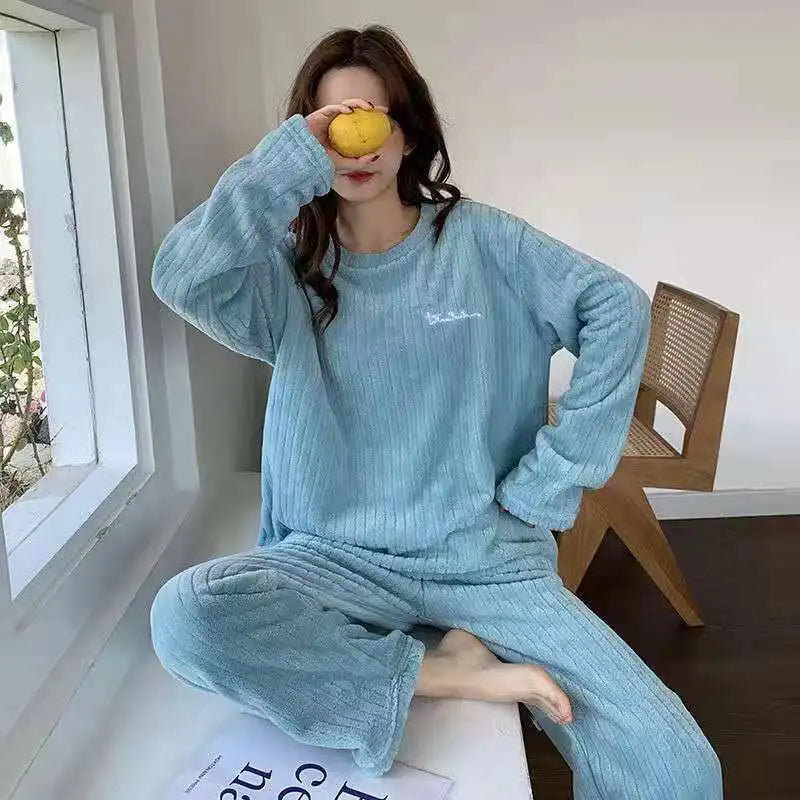Women's Cozy Knit Lounge Set – Soft Two-Piece Outfit for Home & Casual Wear