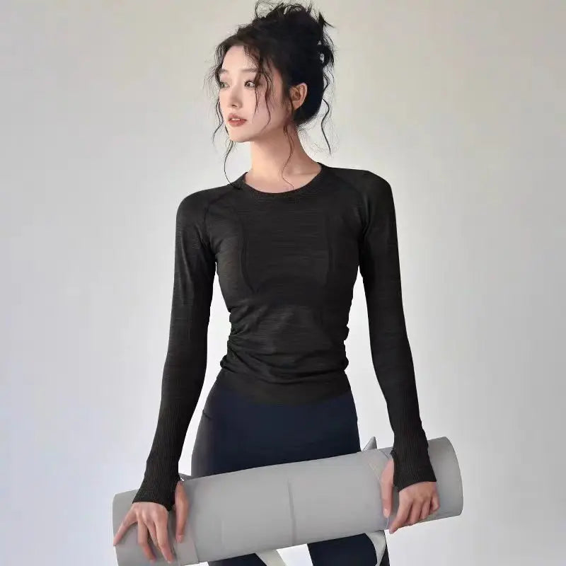 Seamless Sculpt Long Sleeve Fitness Top, Performance Slim Fit Activewear
