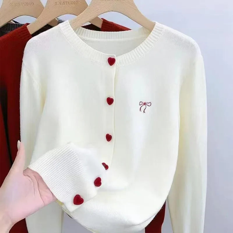 Vintage Button Knit Cardigan – Cozy & Elegant Women’s Sweater