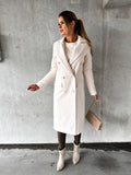 Women's Casual Wool Coat – Elegant Long Winter Overcoat