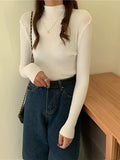 Women's Turtleneck Knit Sweater – Cozy Autumn & Winter Long Sleeve Pullover
