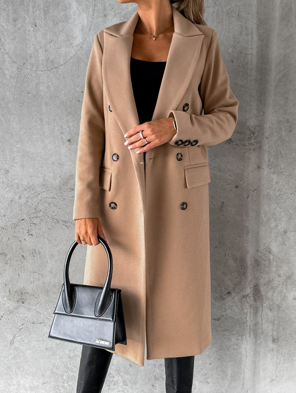 Women's Casual Wool Coat – Elegant Long Winter Overcoat