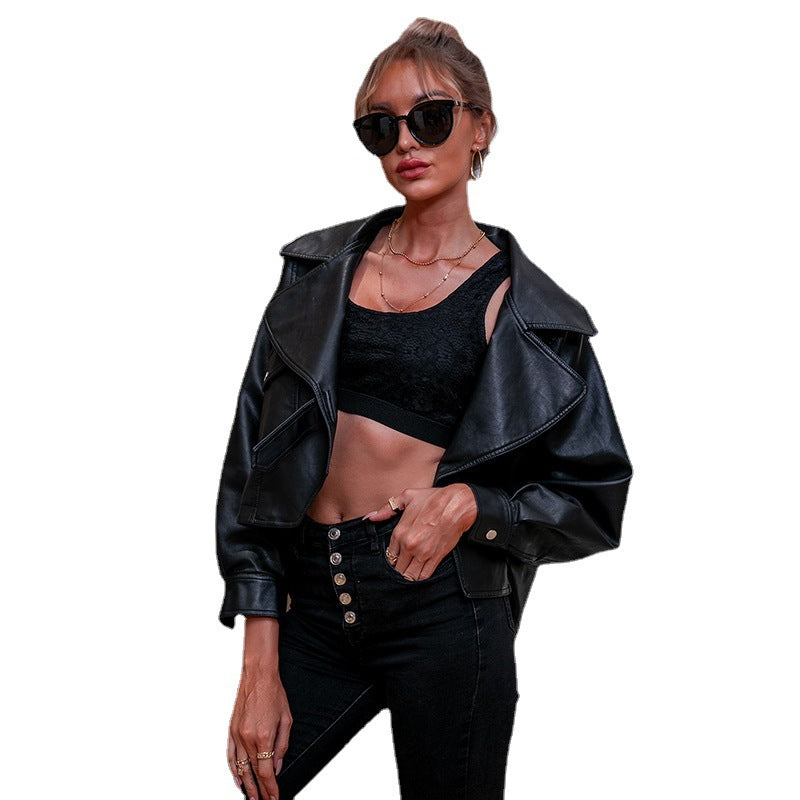 Women’s PU Leather Jacket – Elegant Autumn & Winter Outerwear with Modern Fit